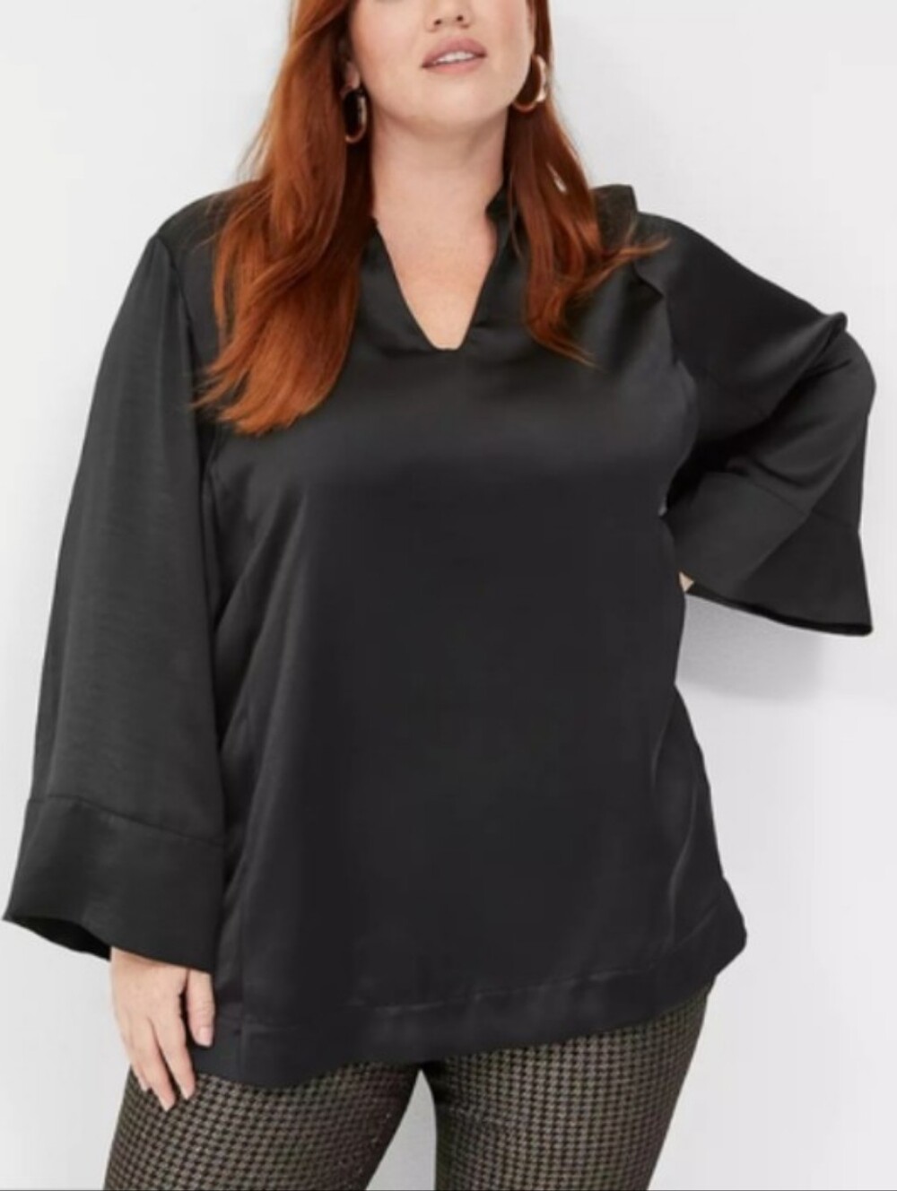 Relaxed Bell Sleeve Pop-Over Tunic